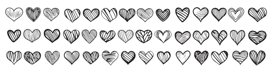 hand drawn heart hearts love valentines day doodle scribble 
