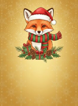  Christmas greeting invitation card, holidays, cute santa, illustration message card