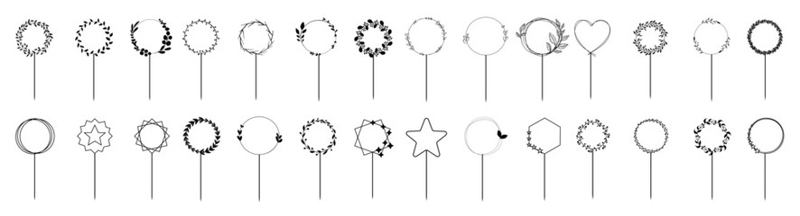 happy birthday cake topper icon set cake topper