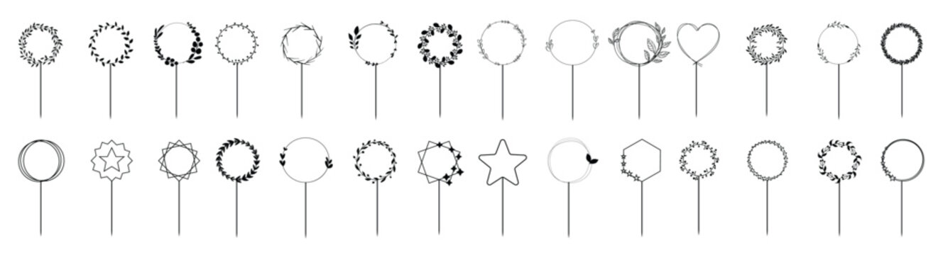happy birthday cake topper icon set cake topper