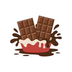 Artistic chocolate bar design with vibrant color accents and typographic elements