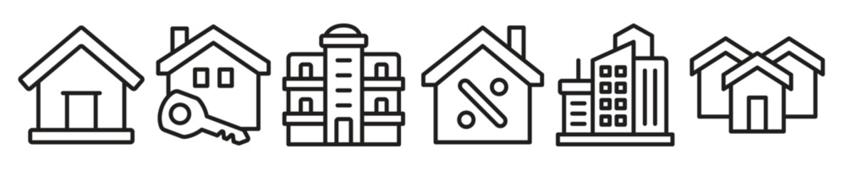 house icon set vector graphic illustration