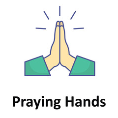 Praying Hands Vector icon which can easily modify or edit