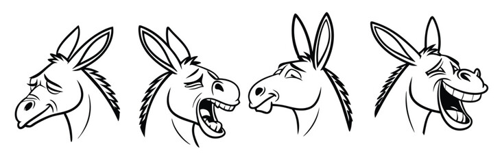 charming donkey line art minimalist illustration © Hslwasly