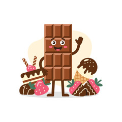 Artistic chocolate bar design with swirls and text elements