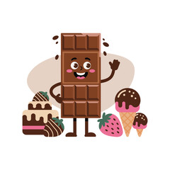 Artistic chocolate bar design with rich color palette and helvetica font