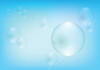 Clear crystal ball on cloud with stardust background.