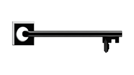 Sleek Modern Key on Transparent Background