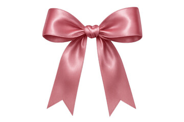 Fototapeta premium Pink satin ribbon bow representing gifting, celebration, and romantic surprise, isolated on transparent background