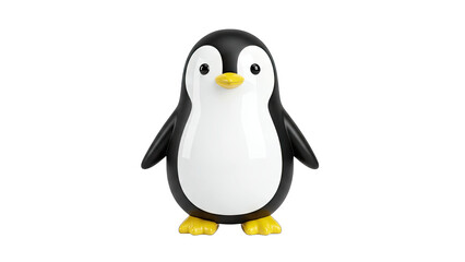 Fototapeta premium Cute Penguin Standing on White Background