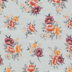 Obraz premium Adobe Illustrator Artwork allover floral design for printing