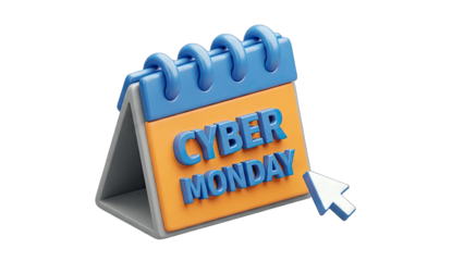 Cyber Monday Calendar with Cursor - Online Shopping Concept