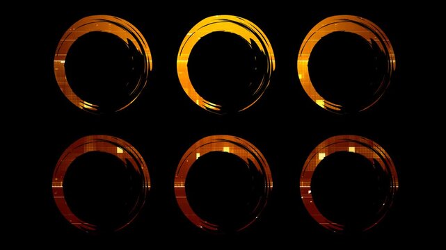Animated Three Gold Ornate Frames Video Asset Pack with Black, Red, and Blue Backgrounds