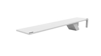 White diving board on black background isolated sports equipment