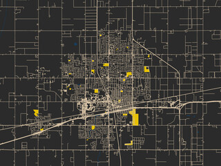 Modern flat map of Hanford, California