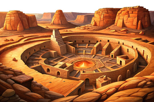 Chaco Canyon&rsquo;s massive sandstone structures and circular kivas reveal the advanced astronomical knowledge and architectural skill of the Ancient Puebloans across the desert landscape