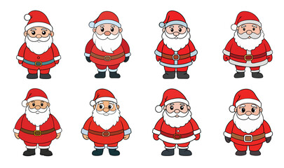 Christmas santa vector illustration set