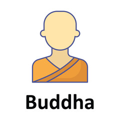 Buddha Vector icon which can easily modify or edit