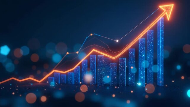 Video A simple line graph showing an upward trend with an arrow pointing upwards
