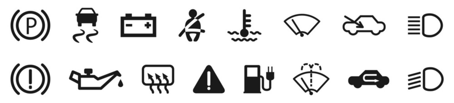 cars dashboard icon set