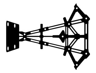 Vector silhouette of an articulated wall mount, perfect for your TV, with full movement