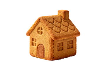 Delicious cookie house shaped like a small home for holiday decoration
