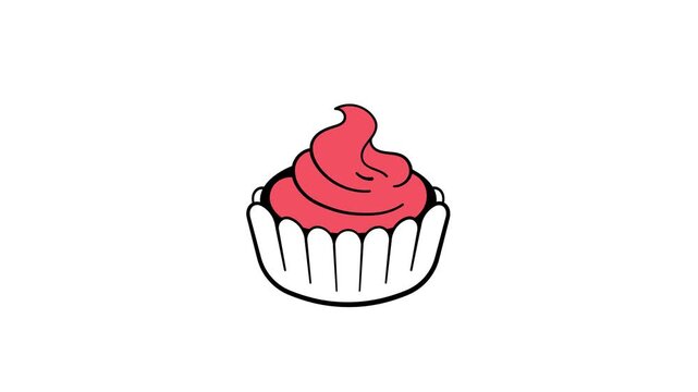 Delicious cupcake with candle for New Year or birthday parties