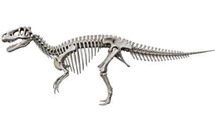 Dinosaur Skeleton Isolated on White Background
