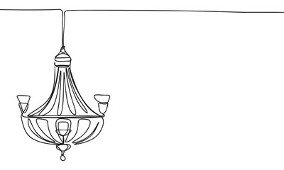 Elegant Chandelier in Continuous Line Art Style