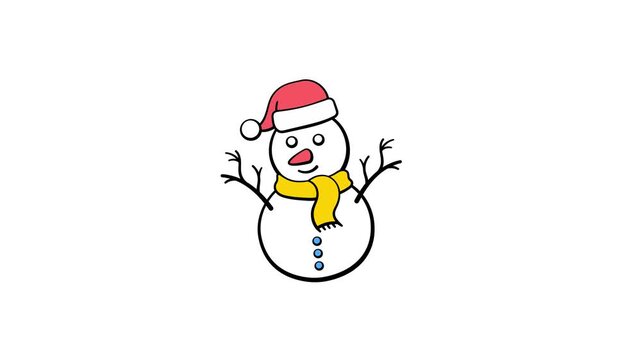 Grab this creatively designed doodle style snowman animated icon