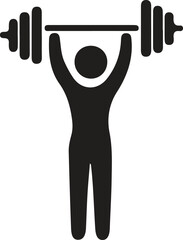 Weightlifting Overhead Press Icon Silhouette