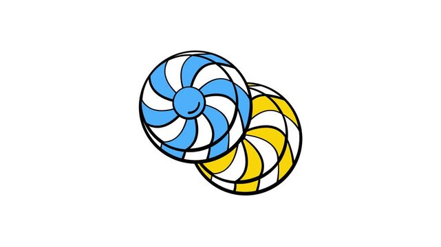 Spiral candy animated icon design, vector of confectionery item in trendy style