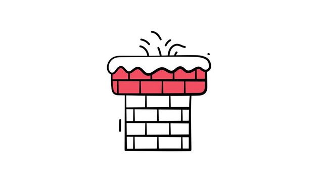 Here is a modern doodle animated icon of chimney, ready to use vector
