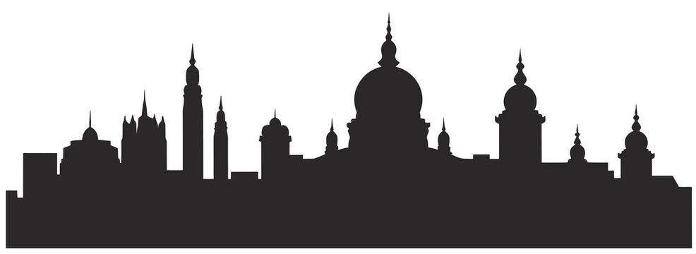 chennai city skyline silhouette isolated on a white background