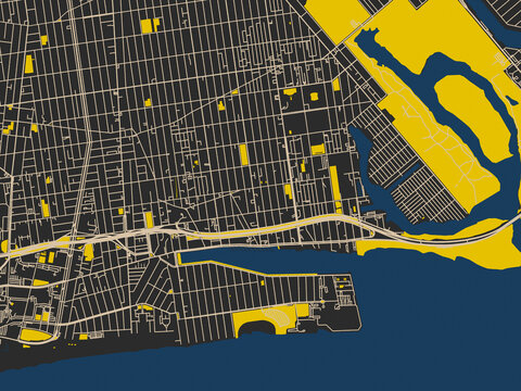 Sheepshead Bay, New York &ndash; minimalist flat city map
