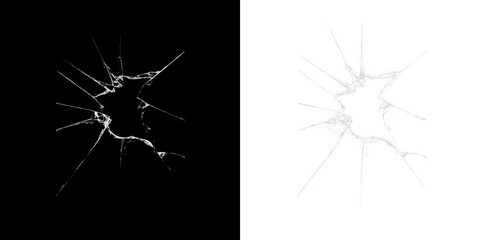
Shattered Glass Texture Isolated on Black Background