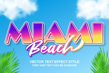 miami tropical beach paradise editable text effect font style template typography lettering
