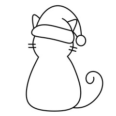 santa cat with a hat