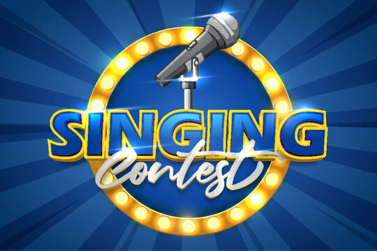 singing contest logo text performance typography editable text effect font style template design