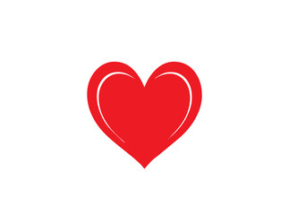red heart on a white background,
