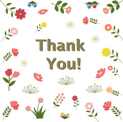 Floral thank-you card with decorative flowers