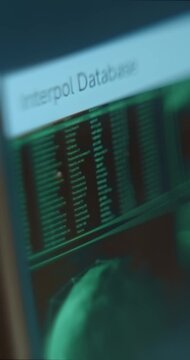 Interpol Database with a list of entries