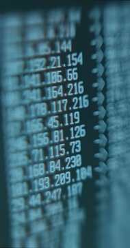 List of IP addresses on computer screen