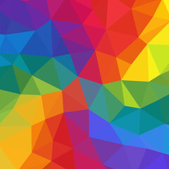 Obraz premium Geometric design, Mosaic of a vector kaleidoscope, abstract Mosaic Background, colorful Futuristic Background, geometric Triangular Pattern. Mosaic texture. Stained glass effect. Vector. eps 10
