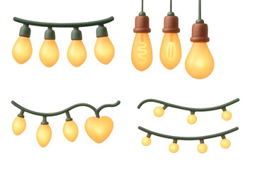 Vintage light bulb icons collection for design and decor inspiration