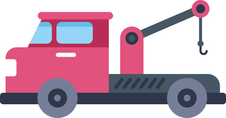 Red tow truck ready to provide roadside assistance and transport broken down vehicles