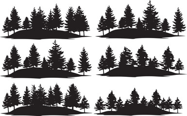 Set of trees in silhouettes