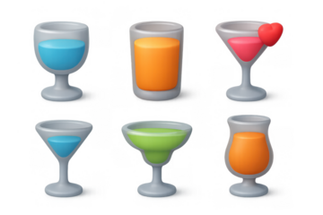 Colorful drink icon set collection for app design and digital media projects