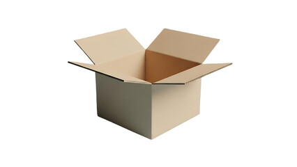 Open cardboard box isolated on a black background representing delivery and shipping concepts