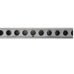 Macro Detail of Precision Holes and Silver-Plated Surface on Busbar